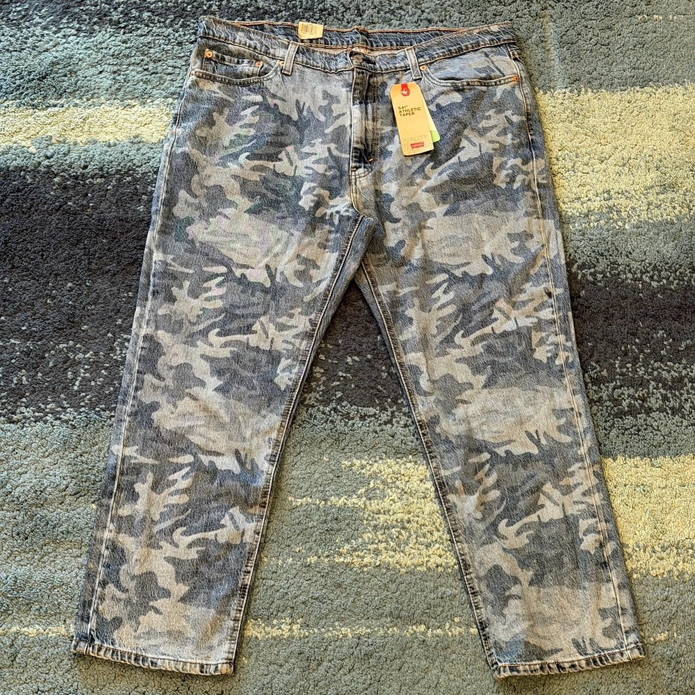 NWT Levi's Camoflauge Denim Jeans 541 Athletic Taper Blue Camo Men's 40x30